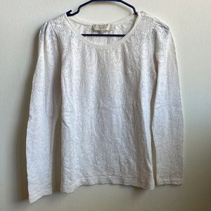 LOFT Long Sleeve Lace Tee